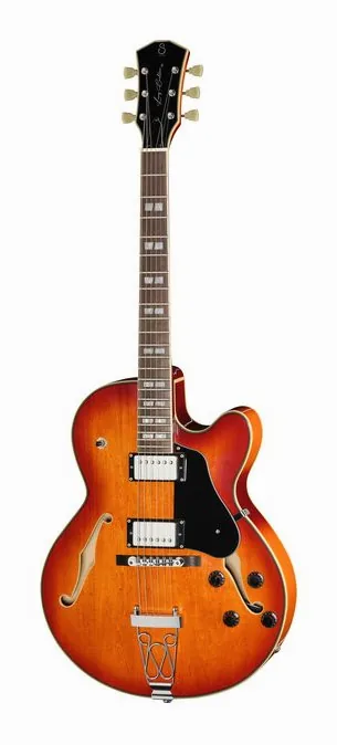 Larry Carlton H7F Tobacco Burst fotografato frontalmente