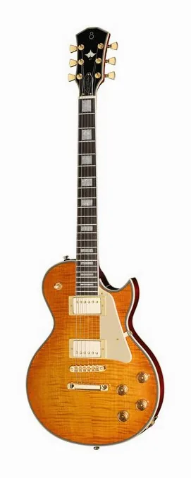 Larry Carlton L7 Dx Amber Burst in primo piano frontale