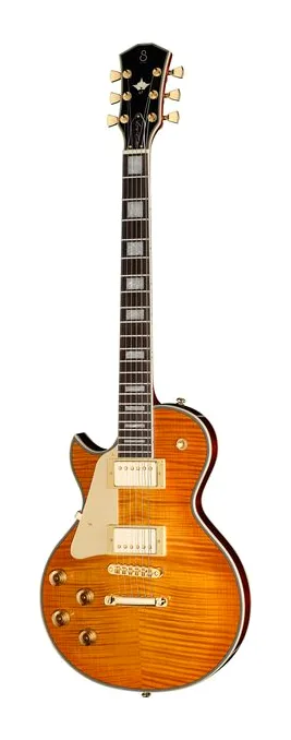 Larry Carlton L7 Dx Amber Burst LH visto di fronte