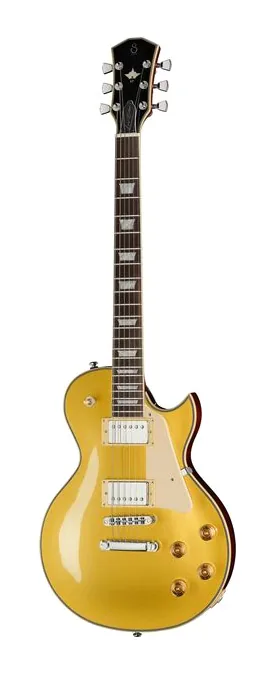 Larry Carlton L7 Metallic Gold New Gen inquadrato di fronte su sfondo neutro
