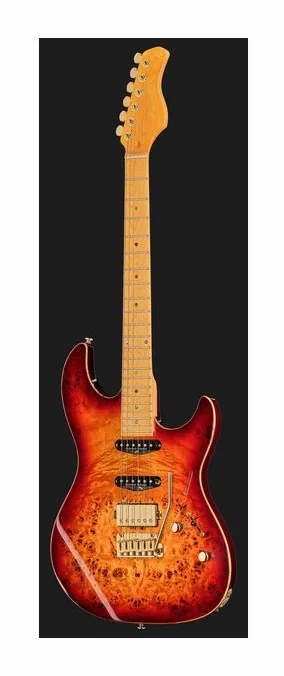 Larry Carlton S10 HSS Natural Burst, corpo e verniciatura in primo piano