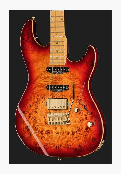 Larry Carlton S10 HSS Natural Burst, paletta con meccaniche e logo