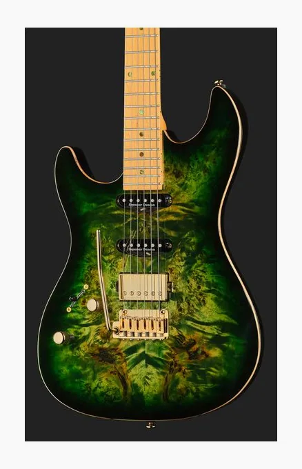 Larry Carlton S10 HSS Transparent Green LH, vista posteriore del corpo