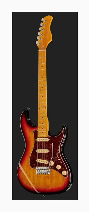 Larry Carlton S5 3-Tone Sunburst, paletta con meccaniche e logo
