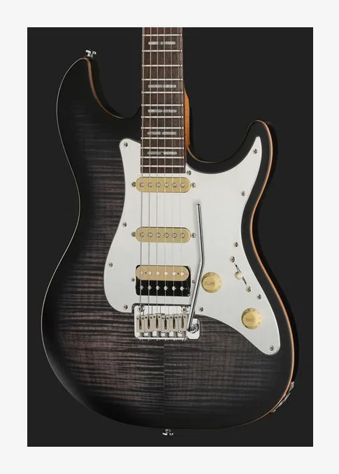 Larry Carlton S7 FM Trans Black New Gen, profilo laterale del corpo