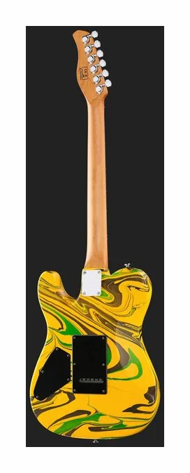 Larry Carlton T7 SW Yellow Swirl, corpo e verniciatura in primo piano