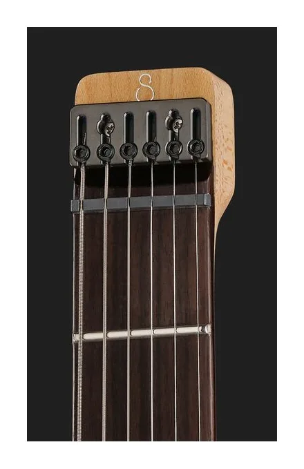Larry Carlton X6 Headless 6 Trans Black, ponte e meccaniche di intonazione