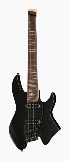 Larry Carlton X6 Headless 7 Black Satin visto di fronte