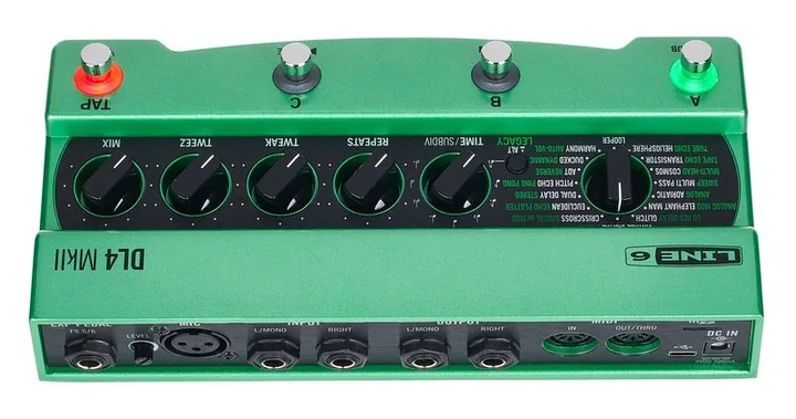 Line6 DL4 MKII Delay, manopole viste dall'alto