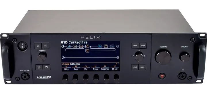Line6 Helix Rack Guitar Processor, vista laterale del cabinet