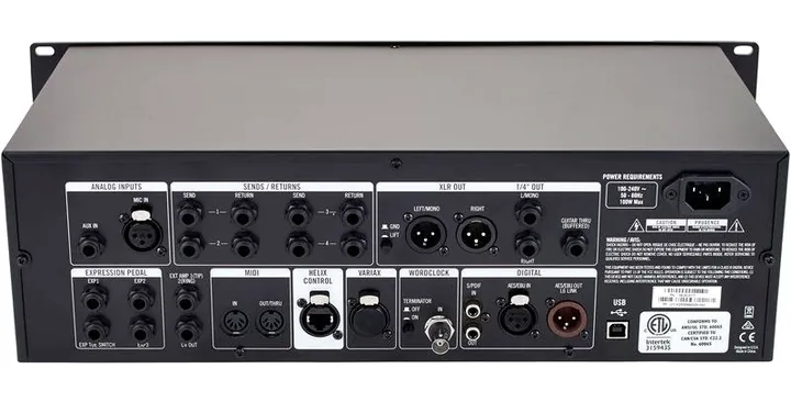 Line6 Helix Rack Guitar Processor, vista laterale del cabinet