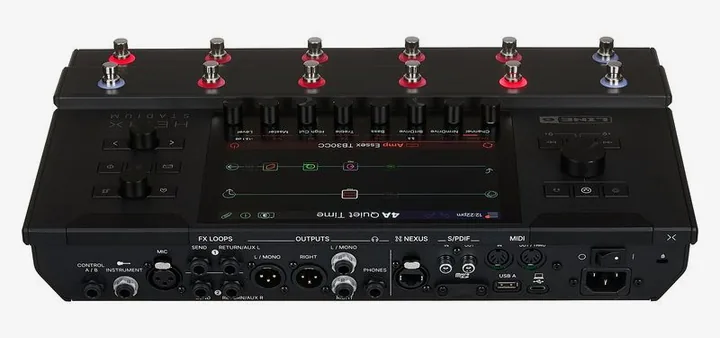 Line6 Helix Stadium Floor, logo e finiture del pannello frontale