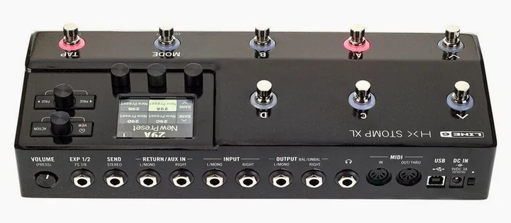 Line6 HX Stomp XL, grafica del pannello superiore