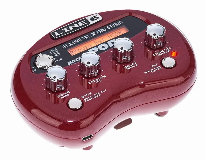 Line6 Pocket Pod, vista dall'alto della testata