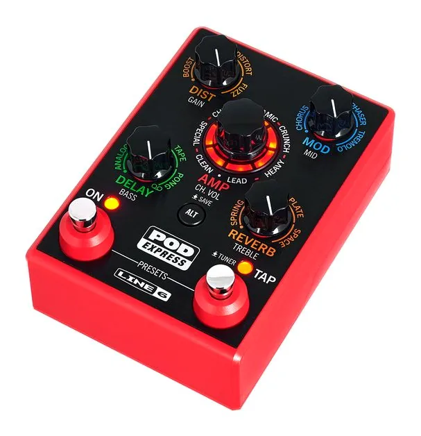 Line6 Pod Express Guitar, manopole viste dall'alto