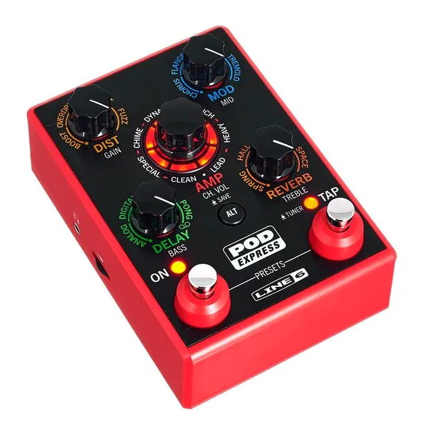 Line6 Pod Express Guitar, connettori sul retro dell'unita