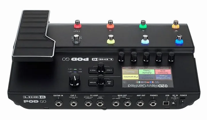 Line6 Pod GO, connettori sul retro dell'unita