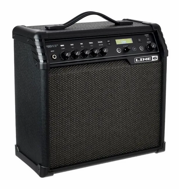 Line6 Spider V 30 MkII, logo e finiture del pannello frontale