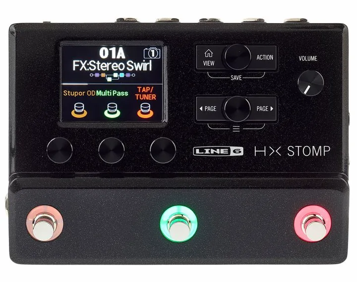Line6 HX Stomp, led e interruttore a pedale