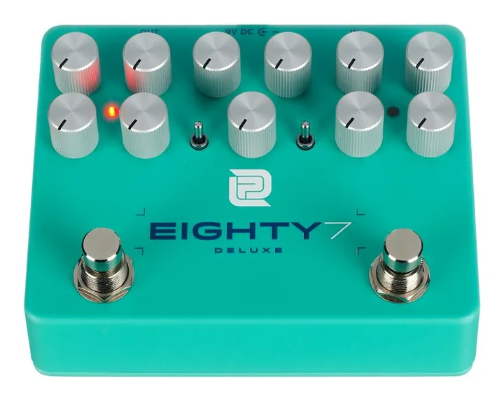 LPD Pedals Eighty7 Deluxe Dual Overdrive, manopole viste dall'alto