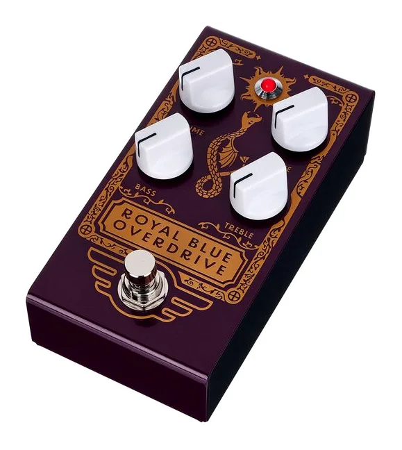 Mad Professor Royal Blue Overdrive HW inquadrato di fronte su sfondo neutro