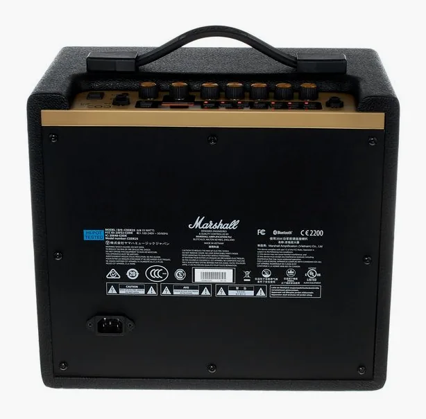 Marshall Code 25 w/Cover, vista dall'alto della testata