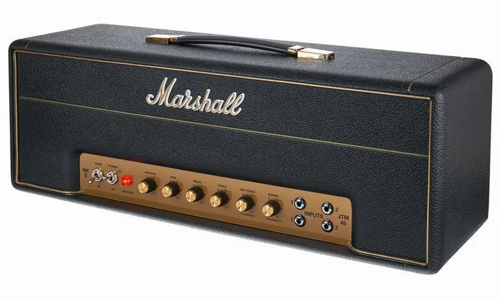Marshall JTM45/2245 inquadrato di fronte su sfondo neutro