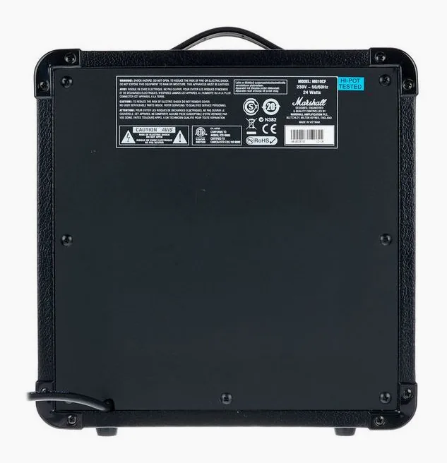 Marshall MG10G, retro con le prese di collegamento