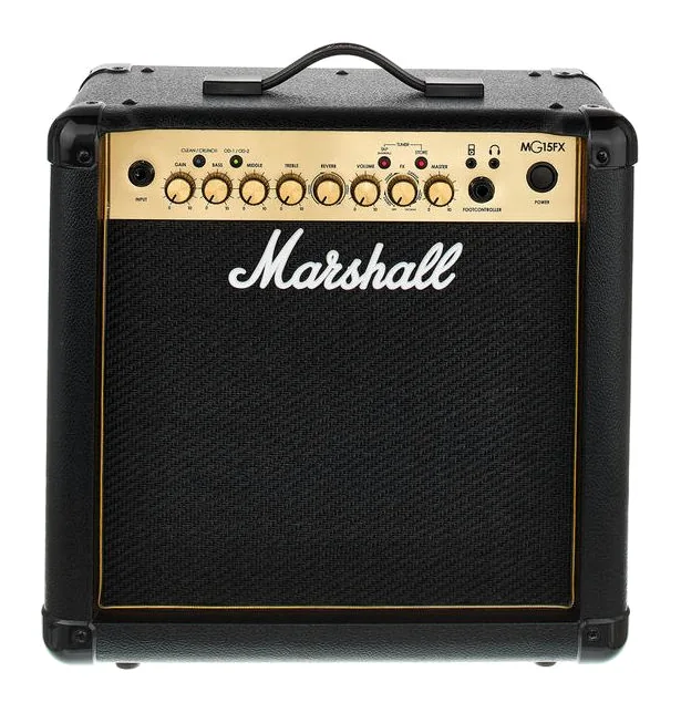 Marshall MG15GFX, retro con le prese di collegamento