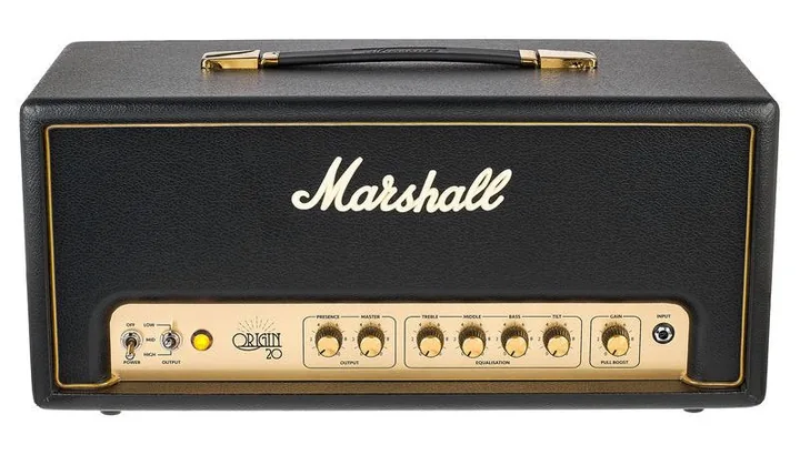 Marshall Origin 20H Head, pannello dei controlli in primo piano