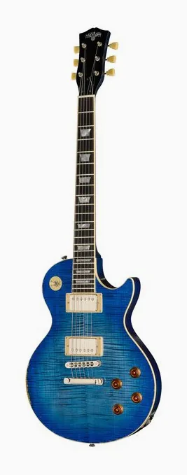 Maybach Lester Blue Burst Custom Aged fotografato frontalmente