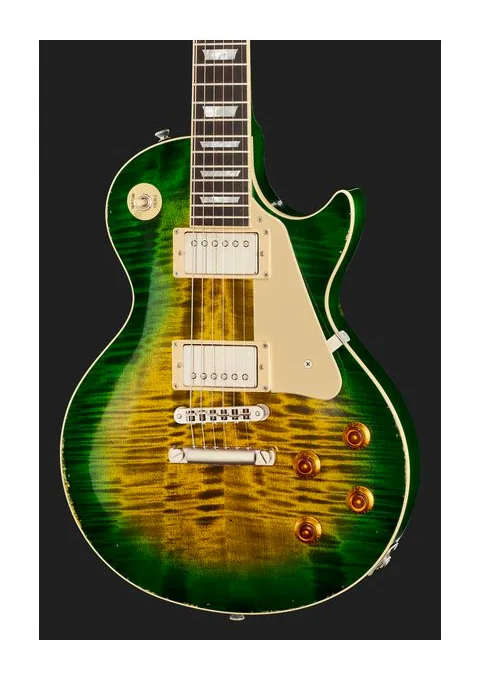 Maybach Lester Green Burst Custom Aged, curve del body viste dall'alto