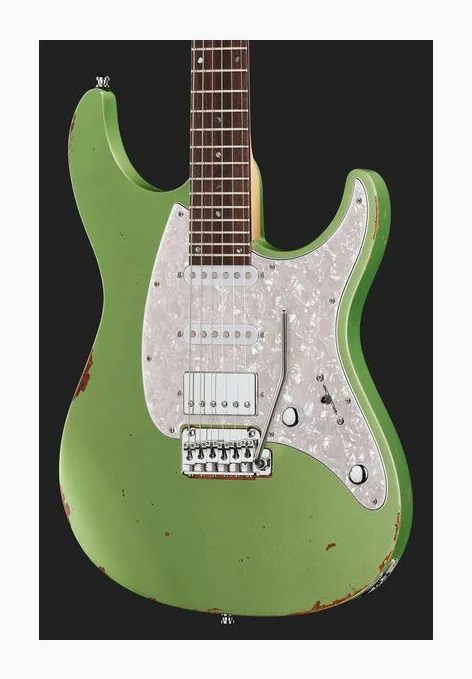 Mayones Guitars Aquila Aged V24 6 MMCG, corpo e verniciatura in primo piano