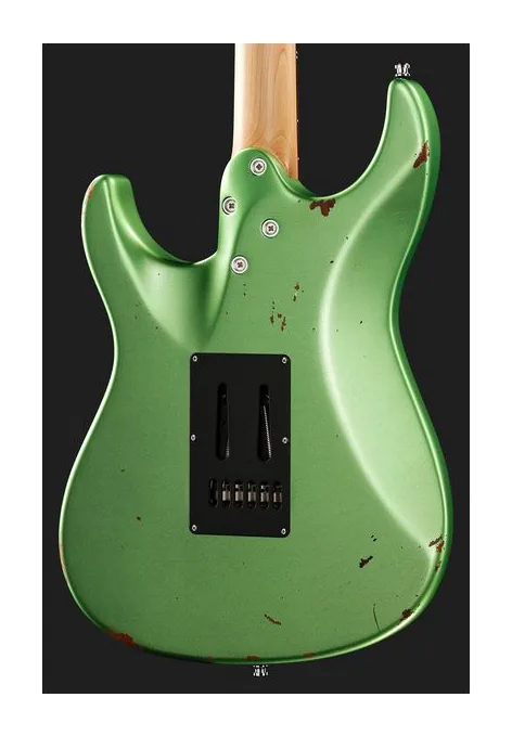 Mayones Guitars Aquila Aged V24 6 MMCG, corpo e verniciatura in primo piano