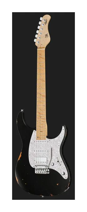 Mayones Guitars Aquila Aged V24 6 MBN, curve del body viste dall'alto