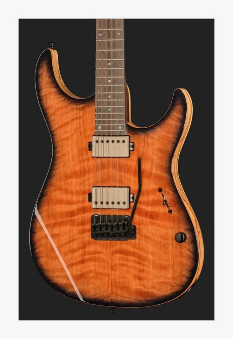 Mayones Guitars Aquila Elite V24 S6 Redwood BB, curve del body viste dall'alto