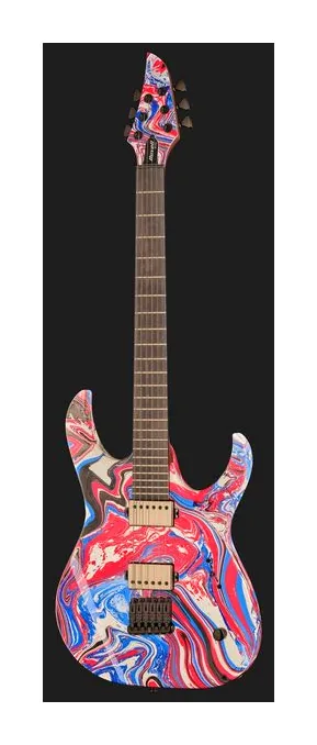 Mayones Guitars Duvell Elite 6 Custom Swirl, curve del body viste dall'alto