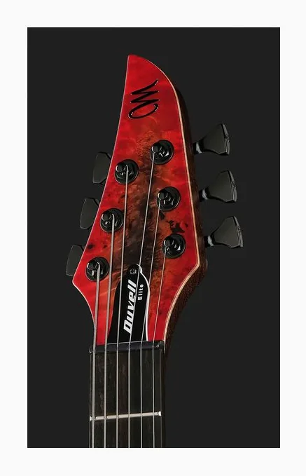 Mayones Guitars Duvell Elite 6 Supernova Red, manico e tastiera visti di lato