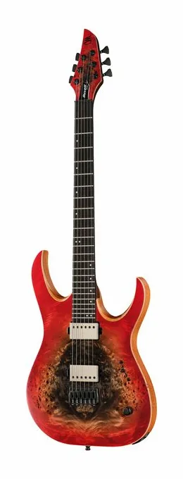 Mayones Guitars Duvell Elite 6 Supernova Red visto di fronte