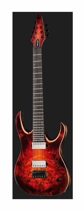Mayones Guitars Duvell Elite 7 LBS, capotasto e prime posizioni della tastiera