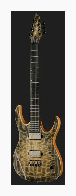 Mayones Guitars Elite 7 B26.5 NFGB, corpo e verniciatura in primo piano