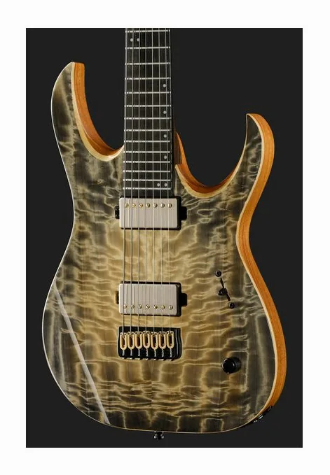 Mayones Guitars Elite 7 B26.5 NFGB, selettore pickup e jack di uscita