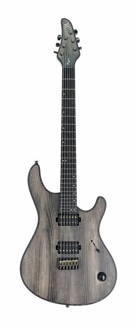 Mayones Guitars Regius 6 Gothic NAMM'26 in primo piano frontale