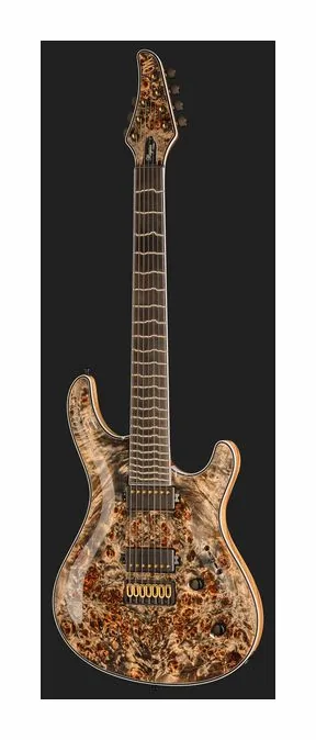 Mayones Guitars Regius Core 7 Trans Graphite, corpo e verniciatura in primo piano