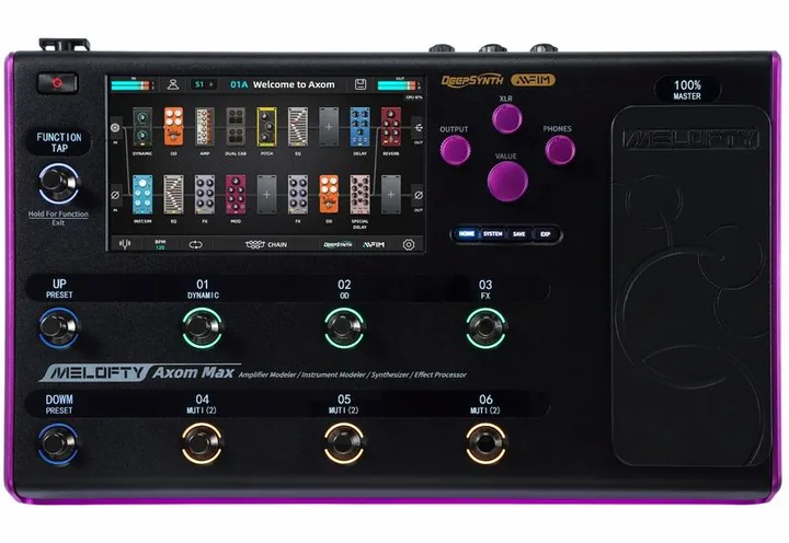 Melofty  Axom Max Audio Processor, grafica del pannello superiore