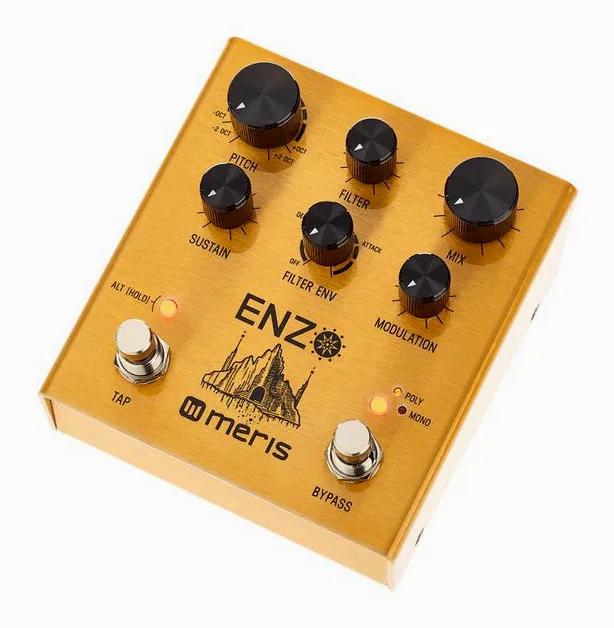 Meris Enzo Multi-Voice Synthesizer inquadrato di fronte su sfondo neutro