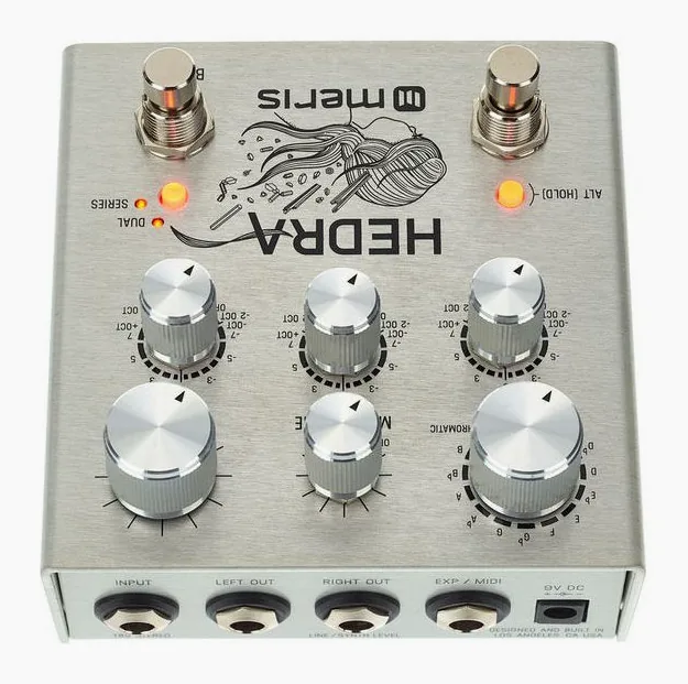 Meris Hedra Pitch-Shifter, footswitch in primo piano