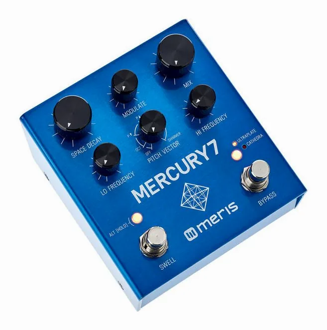 Meris Mercury 7 Reverb Pedal, grafica del pannello superiore