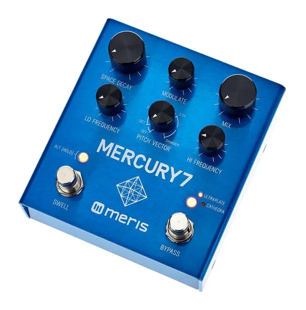 Meris Mercury 7 Reverb Pedal fotografato frontalmente