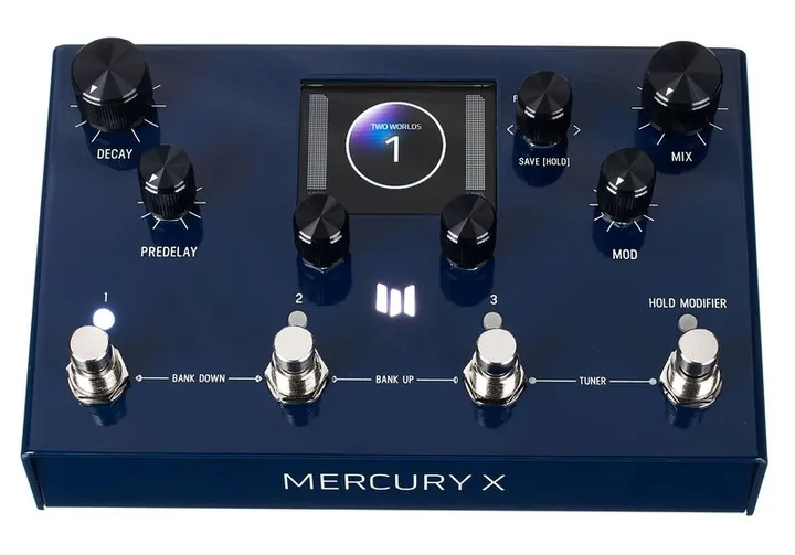 Meris Mercury X Reverb Pedal, led e interruttore a pedale